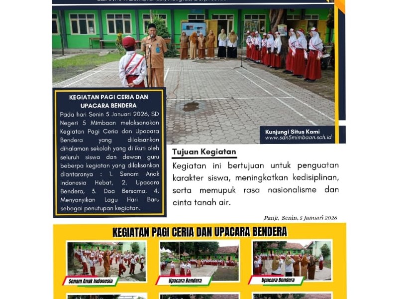 UPACARA BENDERA HARI PERTAMA MASUK SEKOLAH SEMESTER 2